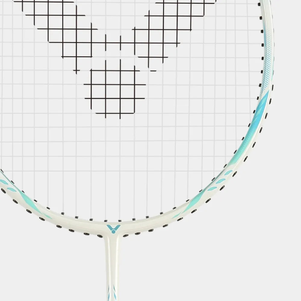 T-joint section of Victor Thruster Ryuga Sport R in mint green and teal.