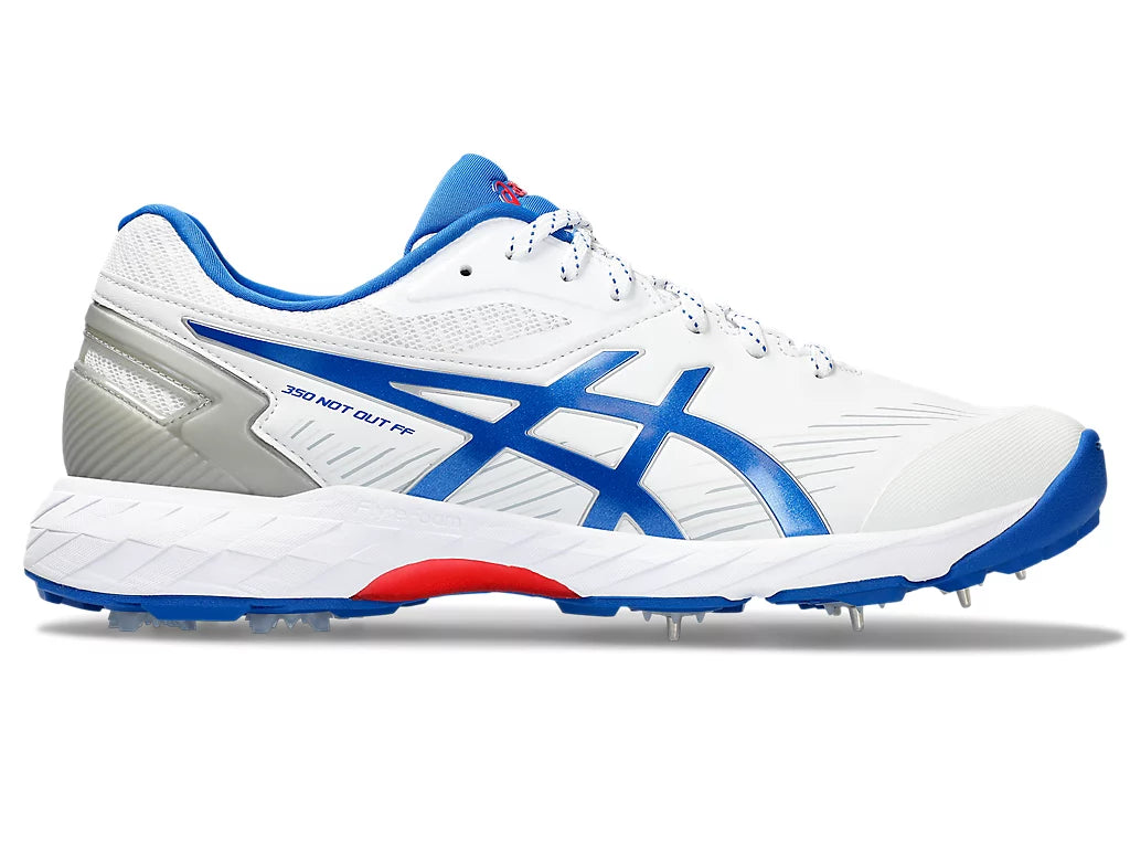 Asics 350 Not Out White/Tuna Blue Cricket Metal Spike Shoe