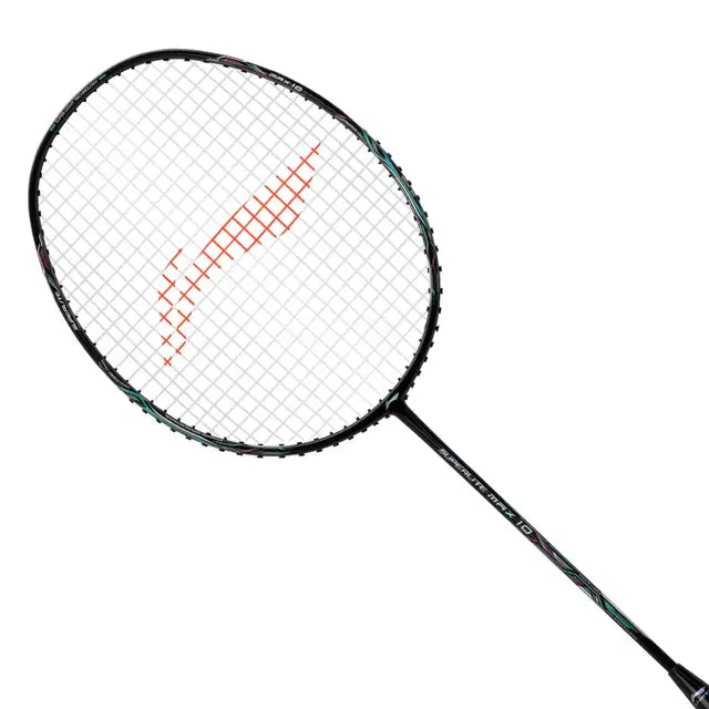 Li-Ning G-Force Superlite Max 10 Black / Silver / Cyan Badminton Racket Prestrung by Li-Ning - back view - TopCricketStore