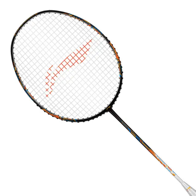 Li-Ning Air Force 78 G3 Badminton Navy / Silver / Orange Racket Prestrung by Li-Ning - back view - TopCricketStore