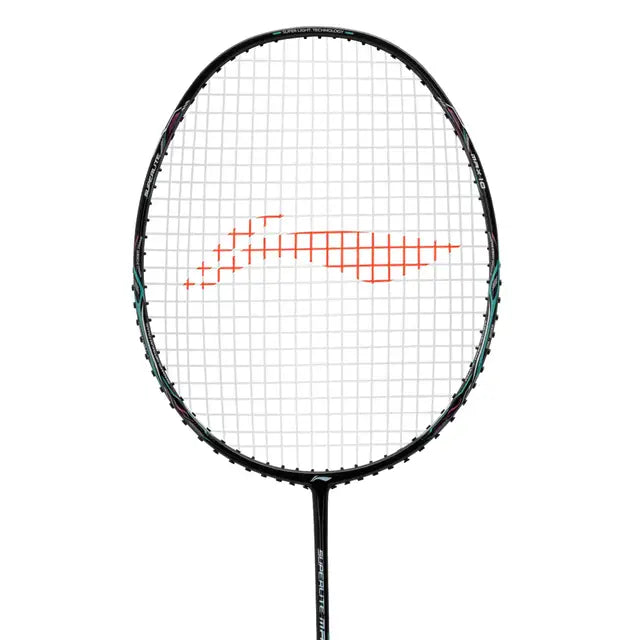 Li-Ning G-Force Superlite Max 10 Black / Silver / Cyan Badminton Racket Prestrung by Li-Ning - close-up detail - TopCricketSt