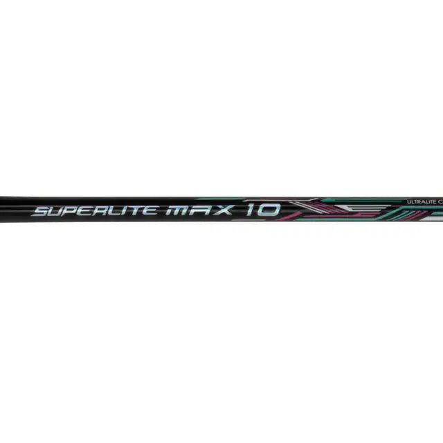 Li-Ning G-Force Superlite Max 10 Black / Silver / Cyan Badminton Racket Prestrung by Li-Ning - in-use view - TopCricketStore