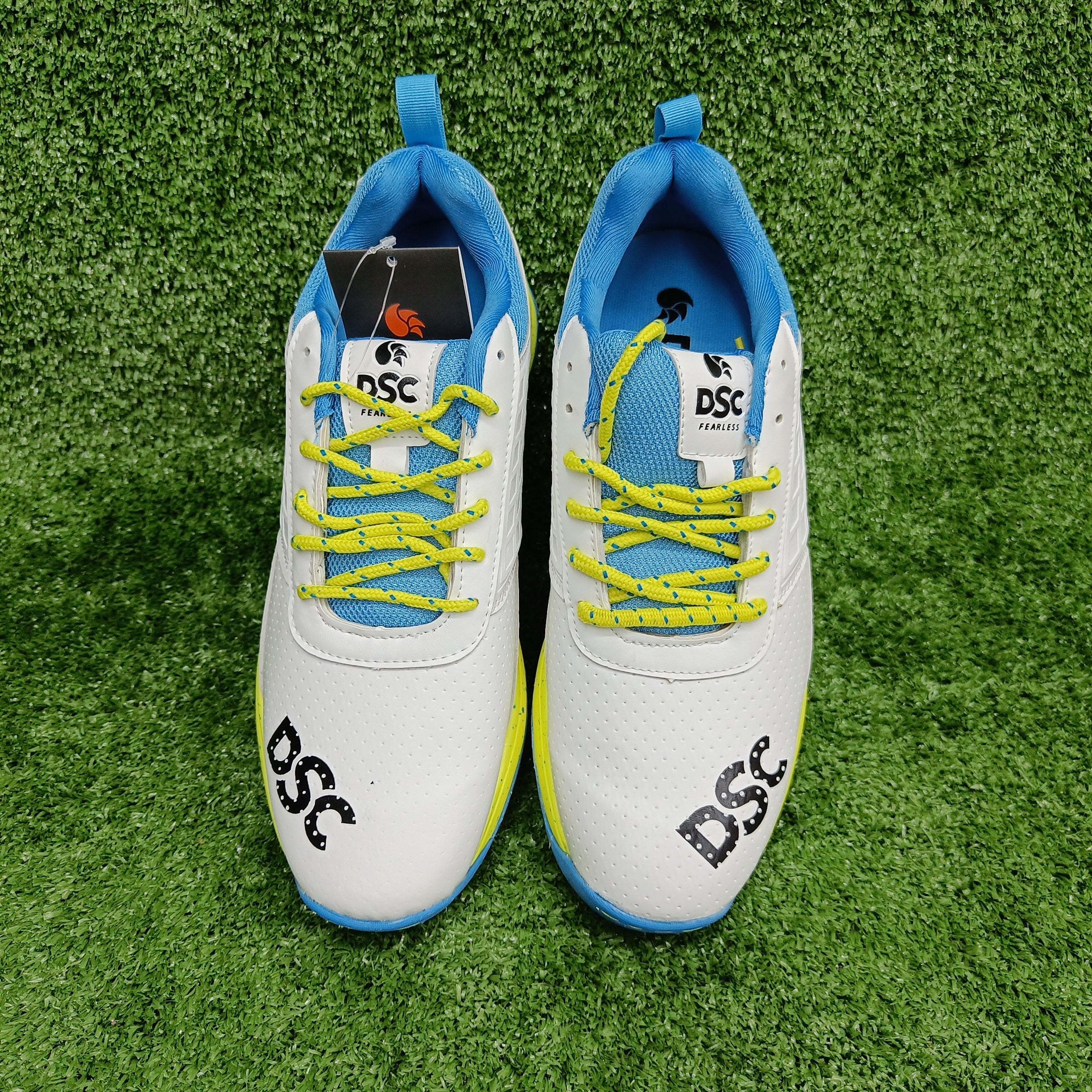 DSC Jaffa 22 (White and Lemon) Cricket Shoes