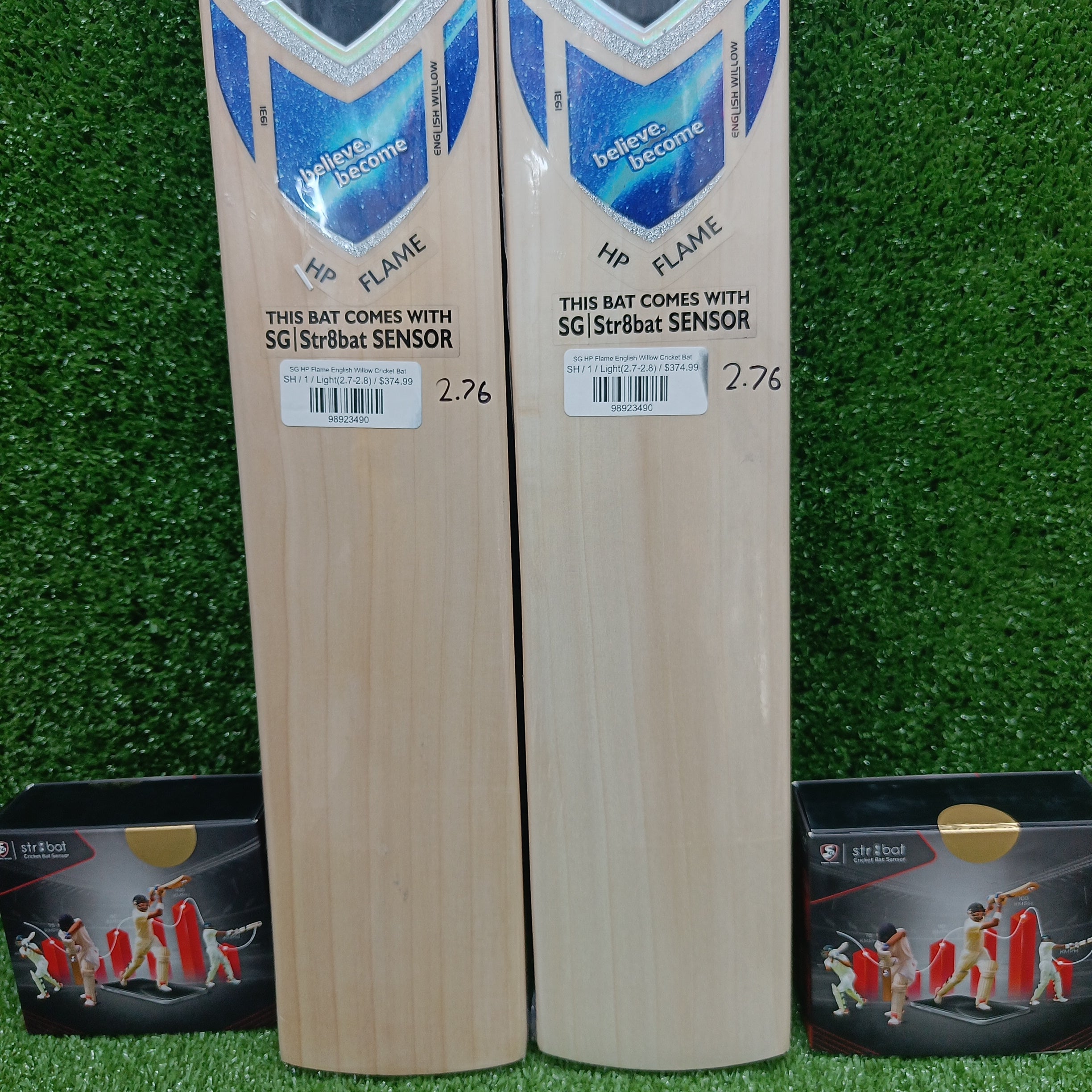 SG HP Flame English Willow Cricket Bat (With SG|Str8bat Sensor)