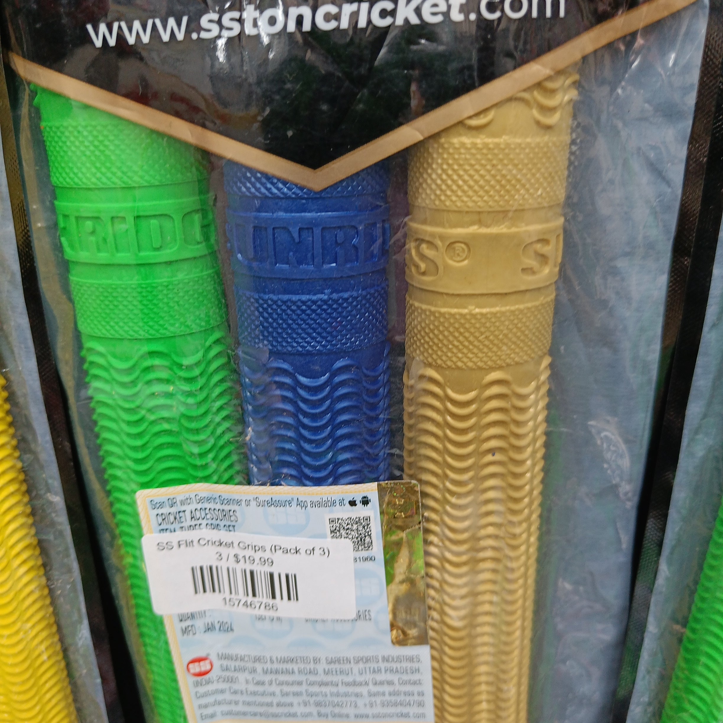 SS Flit Cricket Grips (Pack of 3) by SS - close-up detail - TopCricketStore