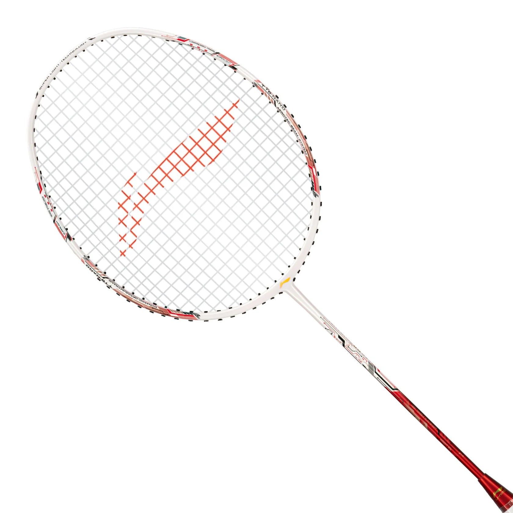 Li-Ning Air Force 80 White/Red Badminton Racket Prestrung - Made in China