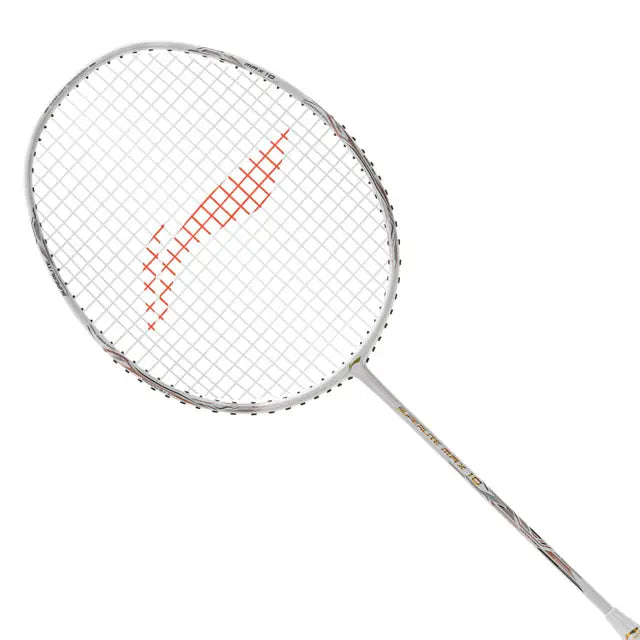 Li-Ning G-Force Superlite Max 10 White / Gold / Black Badminton Racket Prestrung by Li-Ning - back view - TopCricketStore