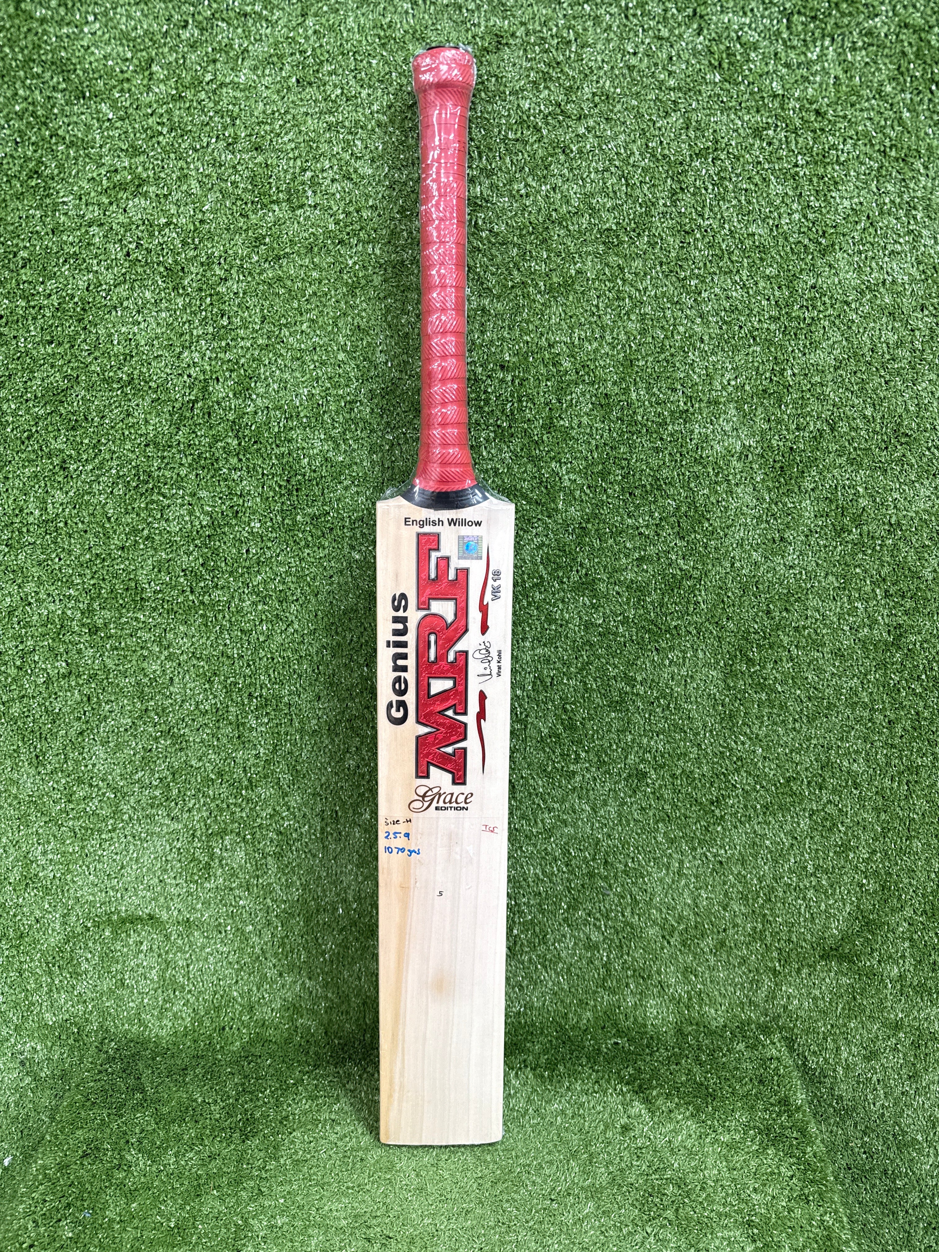 MRF Genius Grace Edition Grade 1 English Willow Cricket Bat – Harrow Size