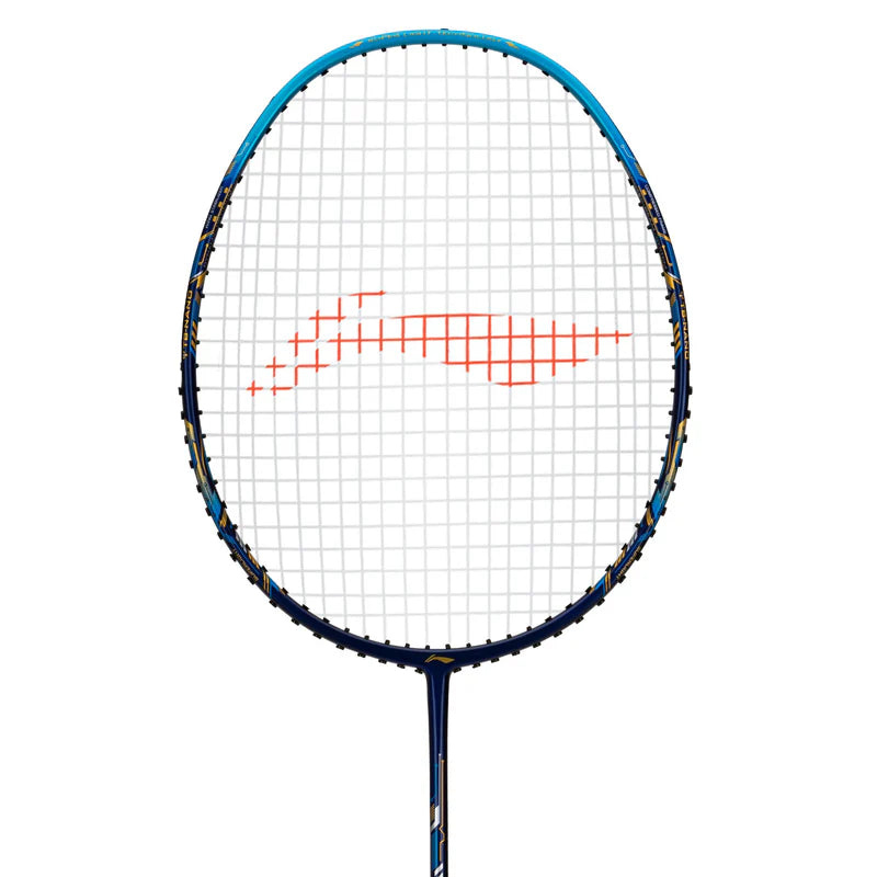 Li-Ning Air Force 77 G3 Badminton Racket Prestrung (Navy/Blue/Gold) by Li-Ning - back view - TopCricketStore