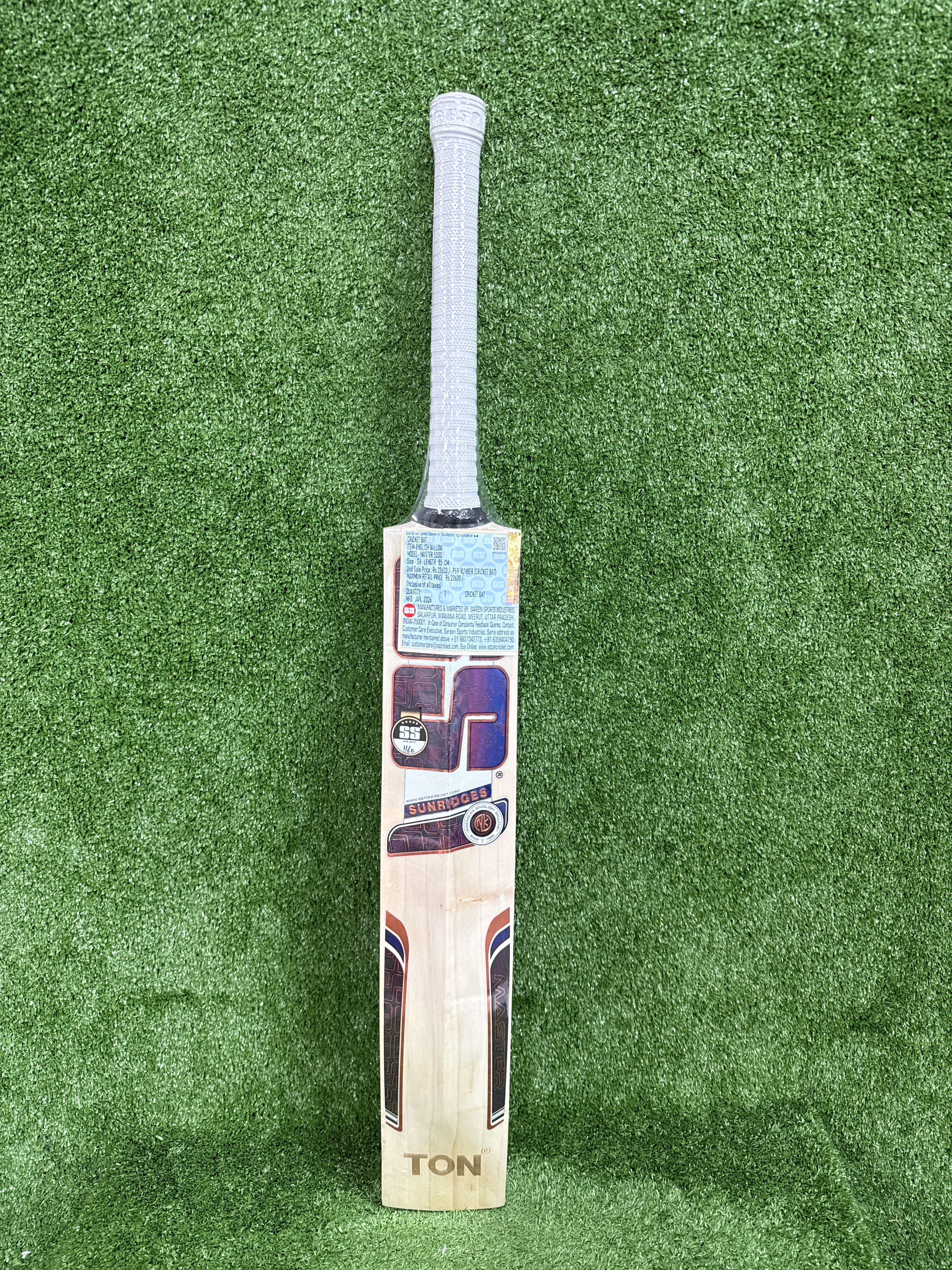 SS Master 5000 English Willow Cricket Bat Long Blade by SS - back view - TopCricketStore
