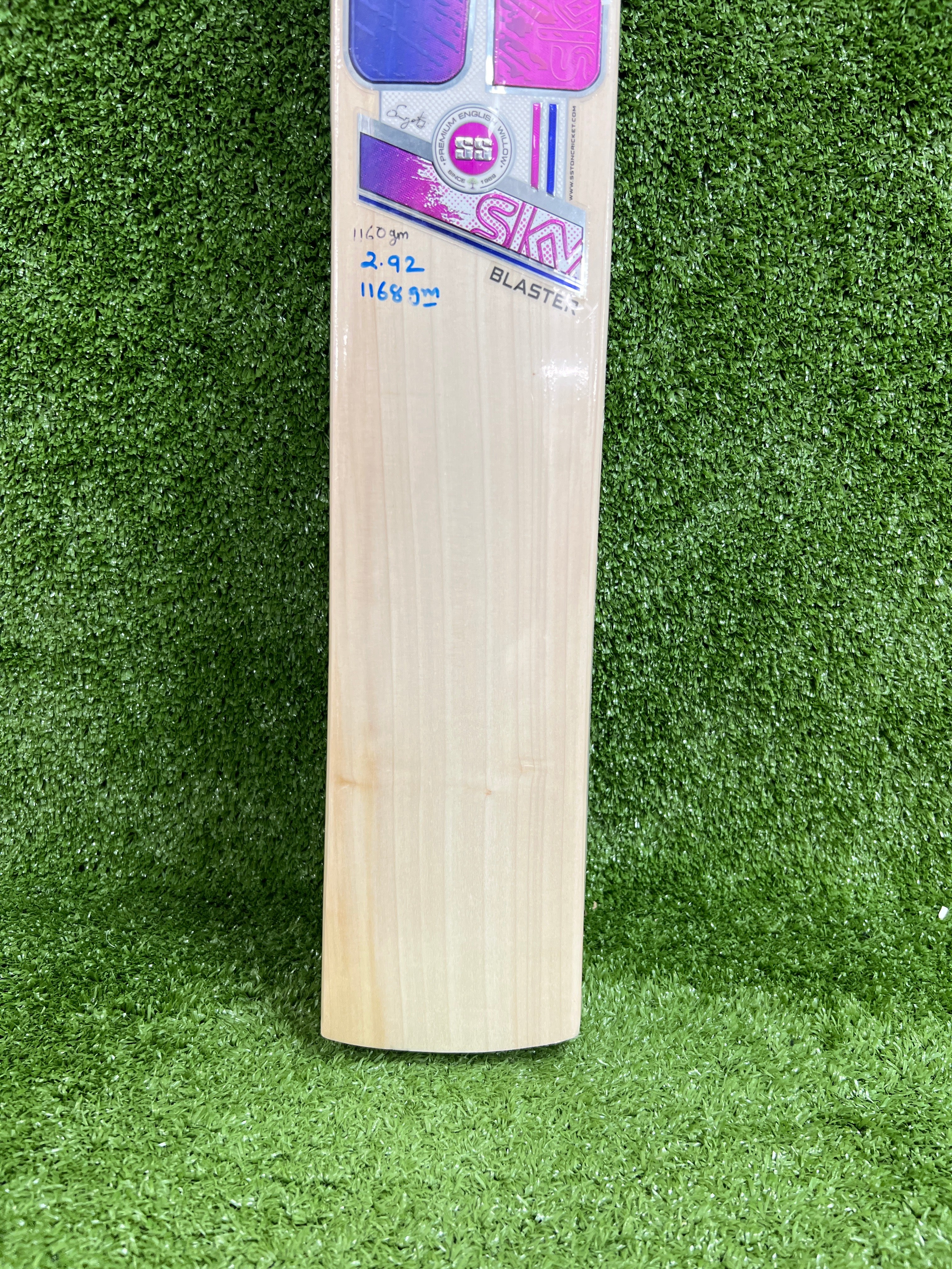 SS Sky Blaster English Willow Cricket Bat - Pink Sticker