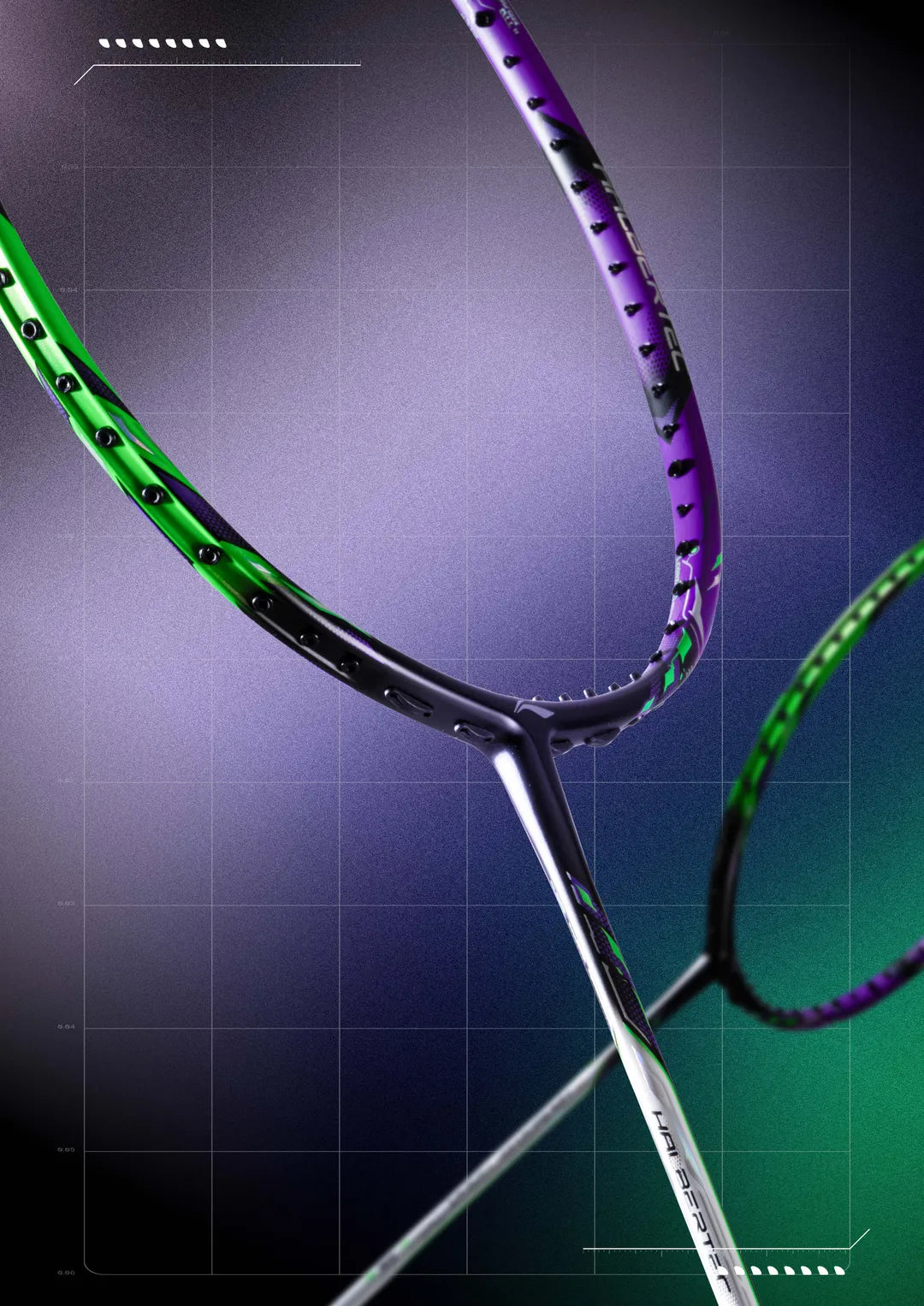 Li-Ning Halbertec 9000 Green/Purple Badminton Racket Unstrung – Used by Daniel Marthin by Li-Ning - view 12 - TopCricketStore