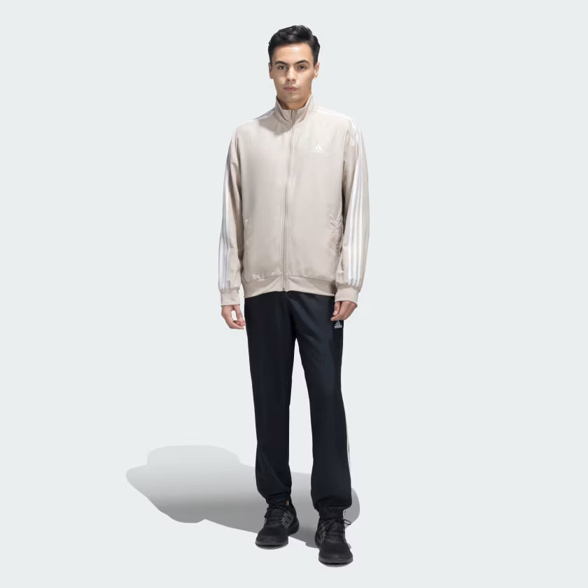 Adidas 3 Stripes Woven Cricket Tracksuit - Wonder Beige