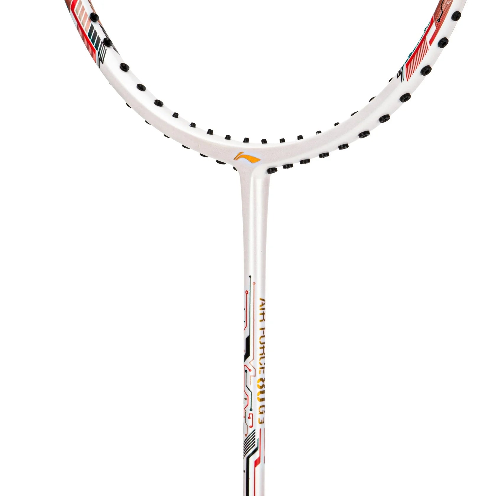 Li-Ning Air Force 80 G3 White/Red/Black Badminton Racket Prestrung by Li-Ning - back view - TopCricketStore