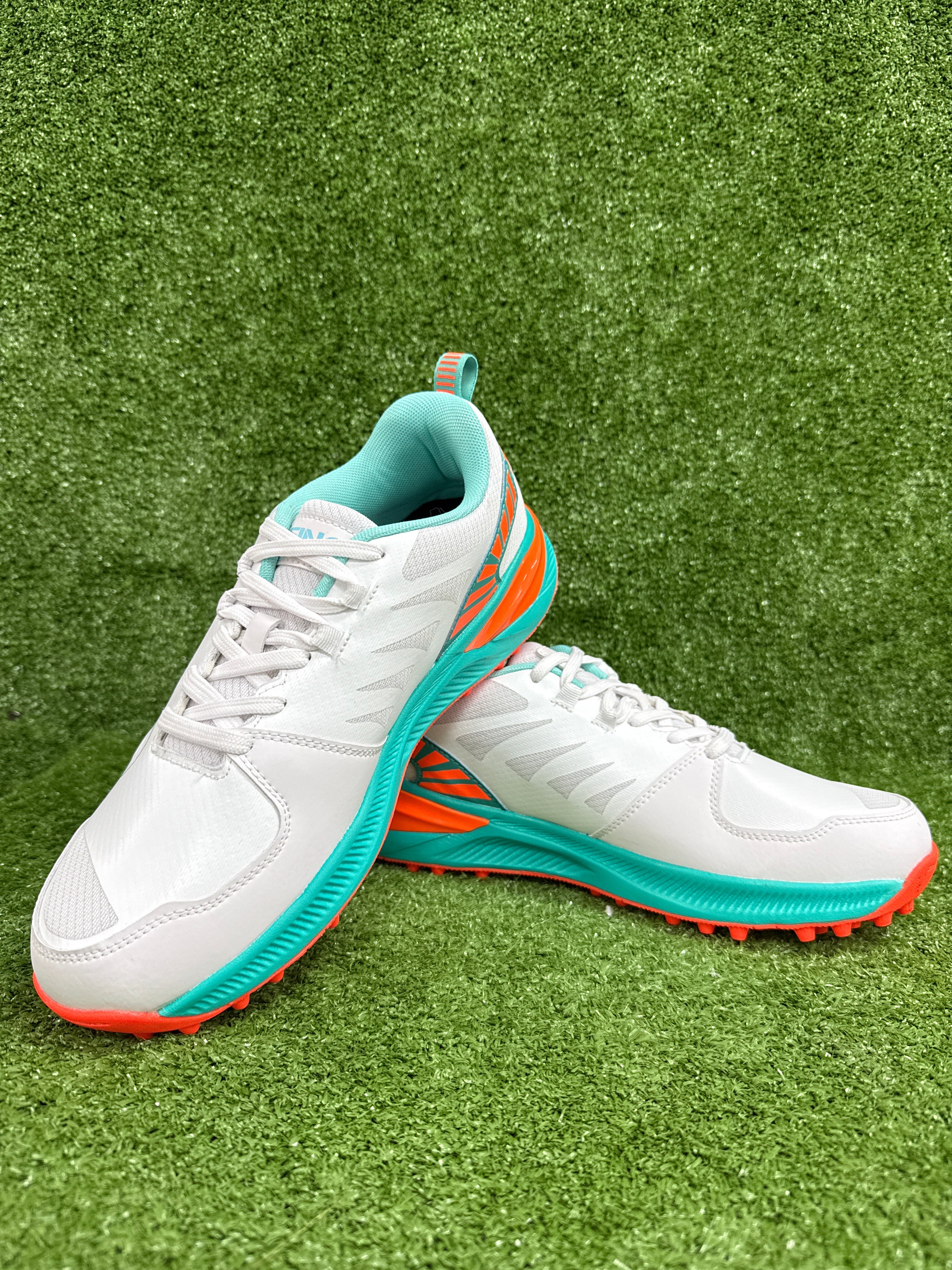 FINO C-14 Cricket Shoes White and Teal