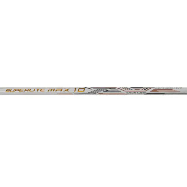 Li-Ning G-Force Superlite Max 10 White / Gold / Black Badminton Racket Prestrung by Li-Ning - in-use view - TopCricketStore