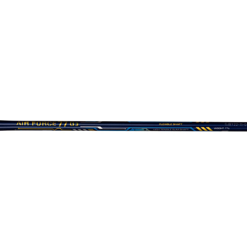 Li-Ning Air Force 77 G3 Badminton Racket Prestrung (Navy/Blue/Gold) by Li-Ning - packaging view - TopCricketStore