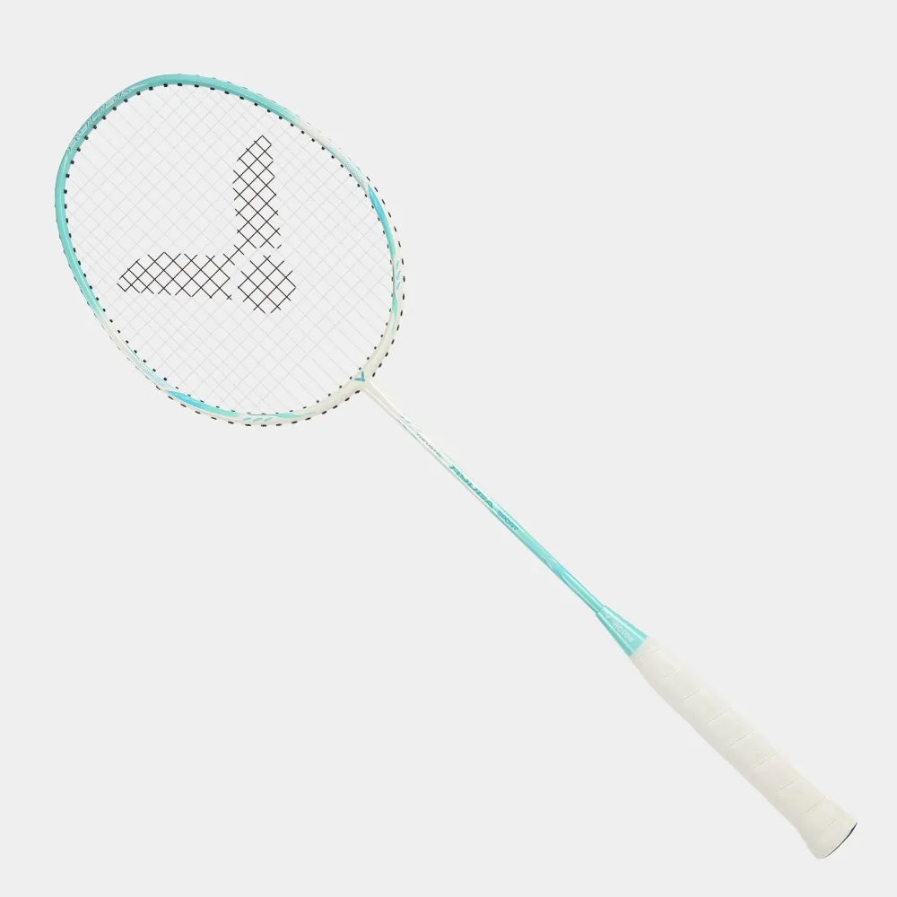 Side view of the Victor Thruster Ryuga Sport R showing the mint green graphite shaft.