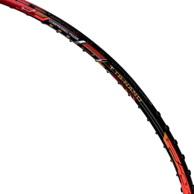 Li-Ning Air Force G3 - 77 grams Badminton Racket Prestrung Black/Red/Orange by Li-Ning - in-use view - TopCricketStore