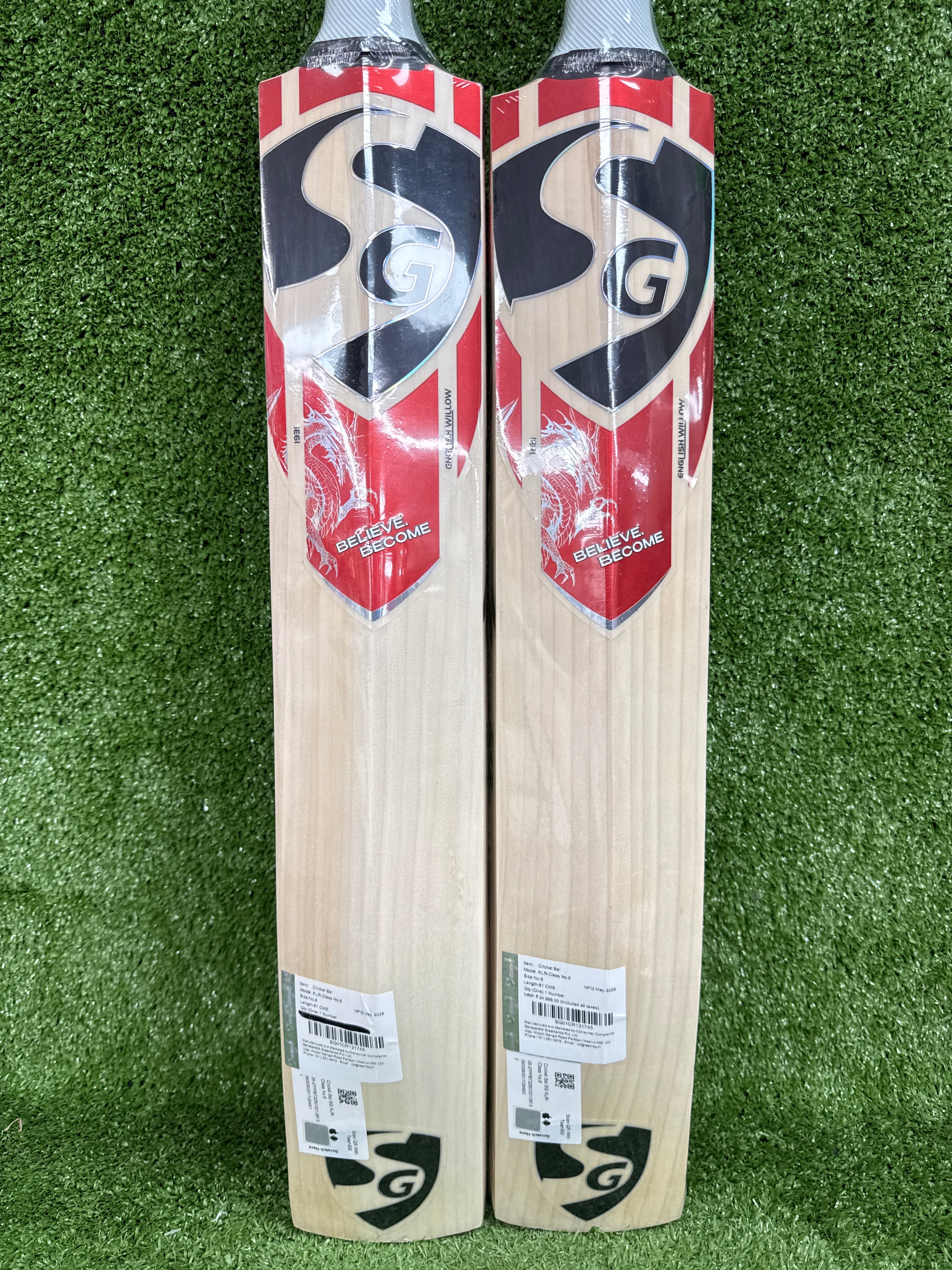 SG KLR-Class Junior / Youth English Willow Players Cricket Bat
