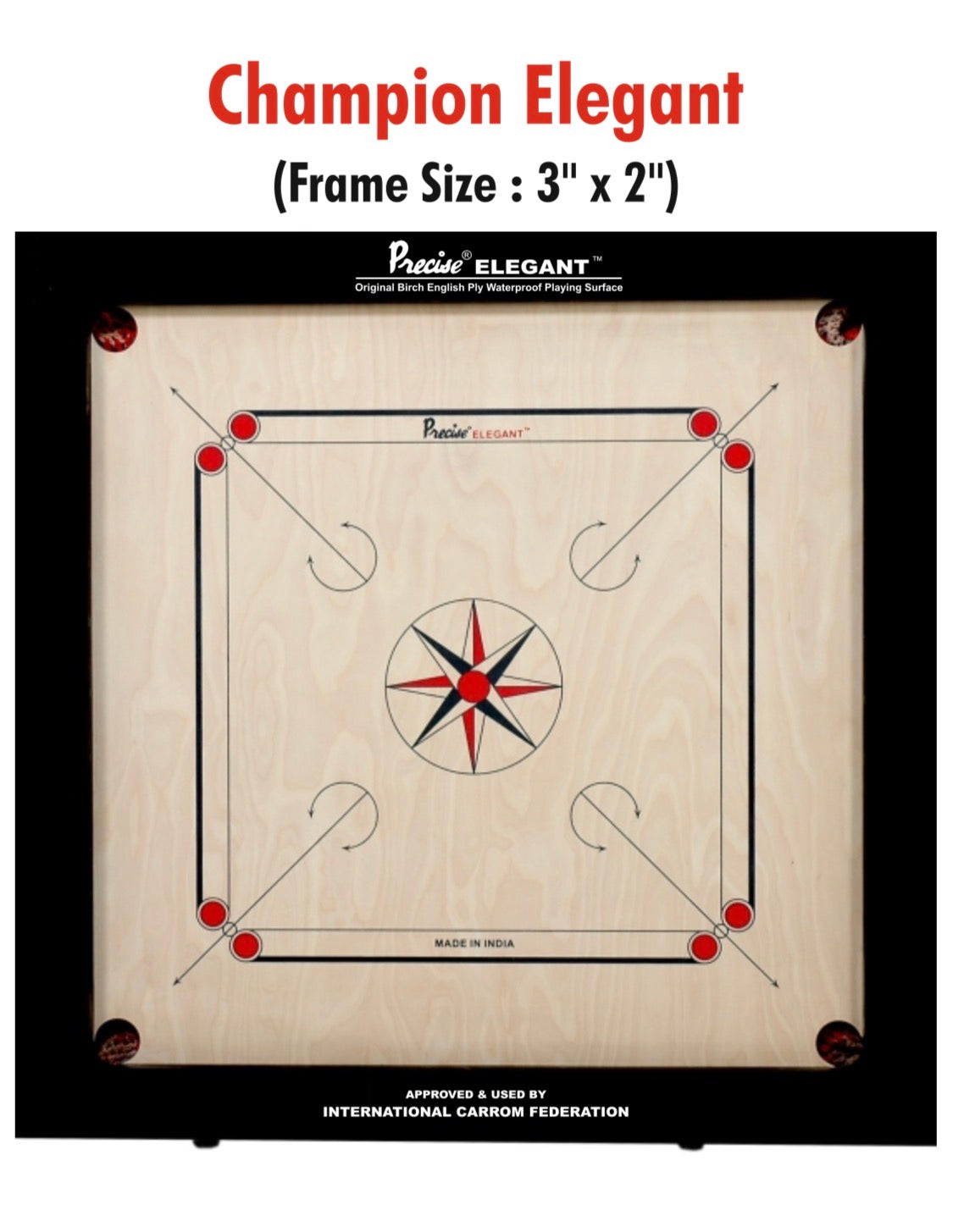 Precise Champion Elegant English Birch Carrom (24mm) - Ships from USA