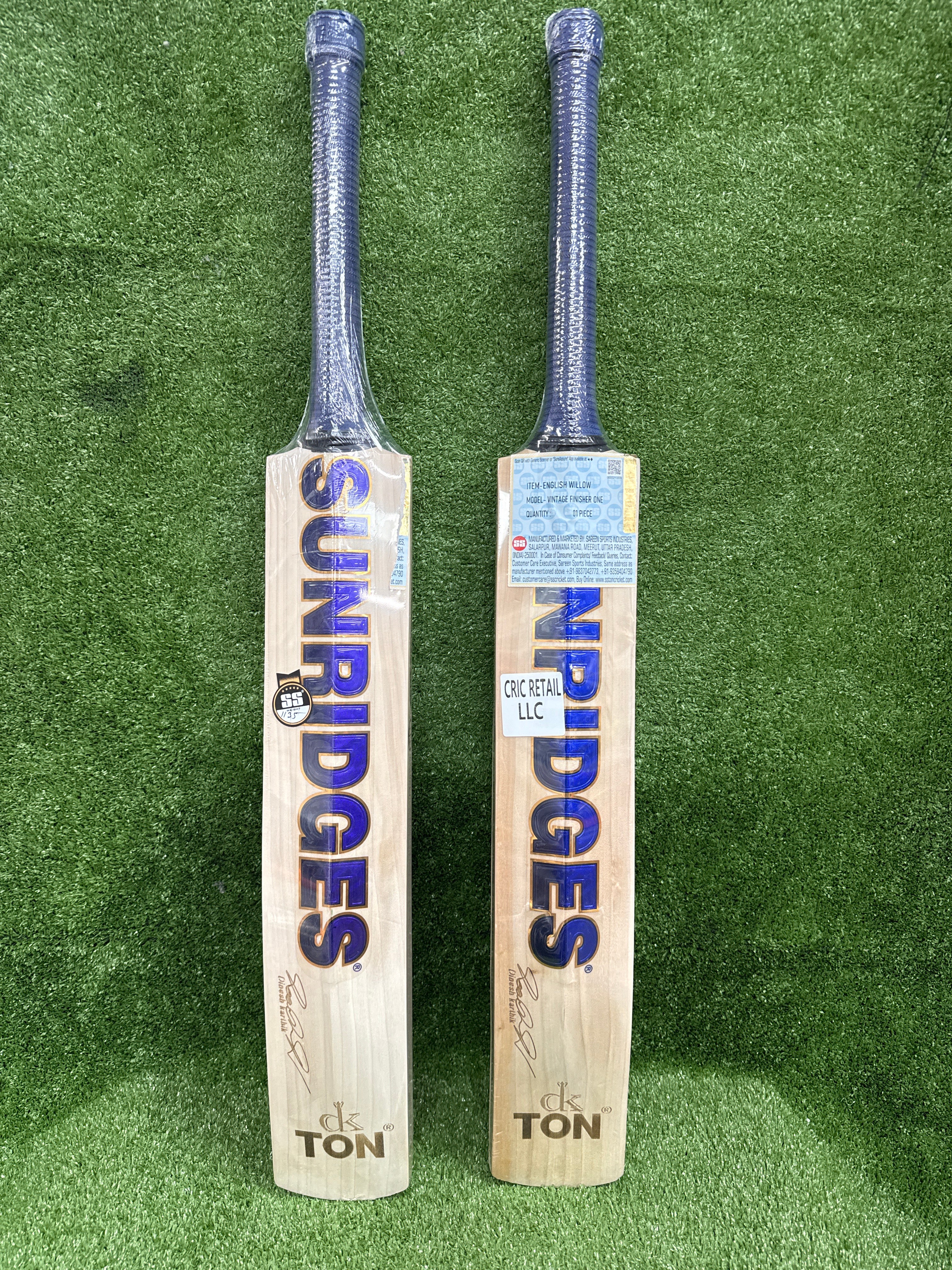SS Vintage Finisher One (Dinesh Karthik) English Willow Cricket Bat Dark Blue SS