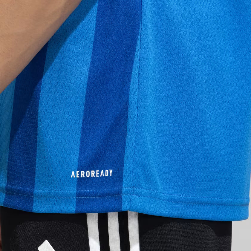 Adidas India T20 Cricket Fan Jersey - Bright Royal Blue 2026 by Adidas - in-use view - TopCricketStore