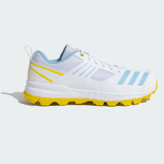 Adidas Cri Hase 23 M Cloud White / Clear Blue / Yellow Cricket Shoes Adidas Cri Hase 23 M Cloud White / Clear Blue / Yellow Cricket Shoes