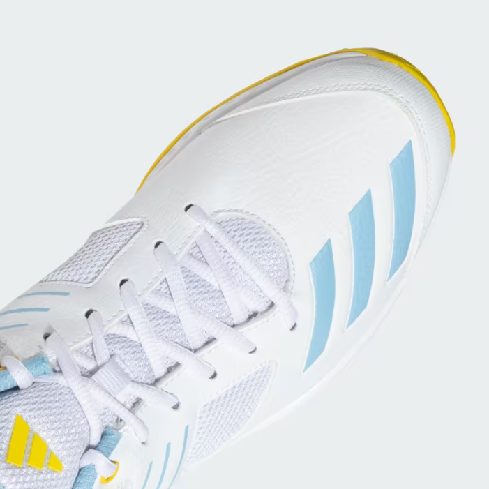 Adidas Cri Hase 23 M Cloud White / Clear Blue / Yellow Cricket Shoes