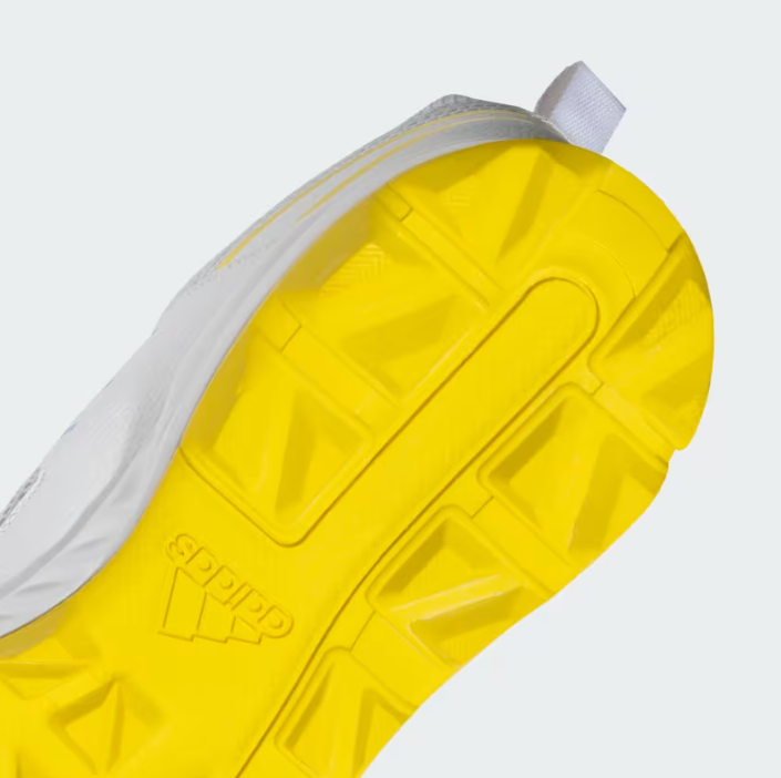 Adidas Cri Hase 23 M Cloud White / Clear Blue / Yellow Cricket Shoes