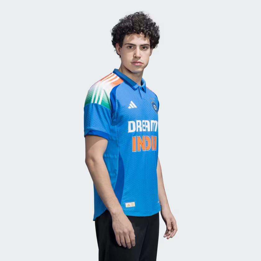 Adidas India Cricket One Day International Player Jersey True Blue