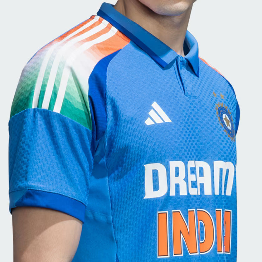 Adidas India Cricket One Day International Player Jersey True Blue