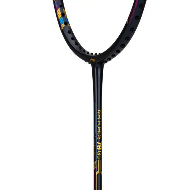 Li-Ning Air Force 79 Charcoal / Grey / Blue Badminton Racket Prestrung by Li-Ning - close-up detail - TopCricketStore