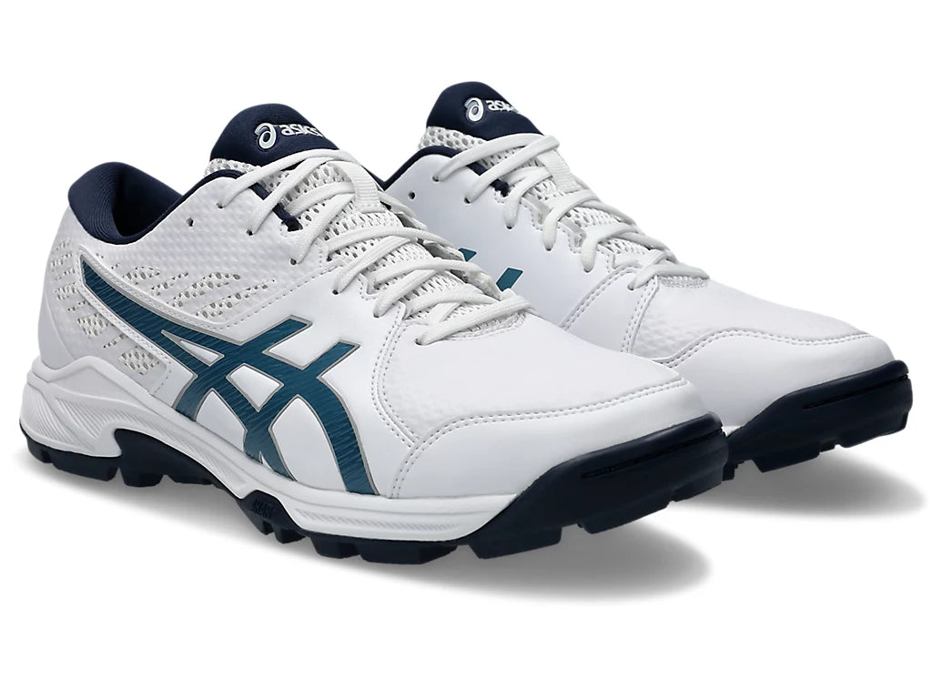 Asics Gel Peake 2 - White/Atlantis Blue Cricket Shoes