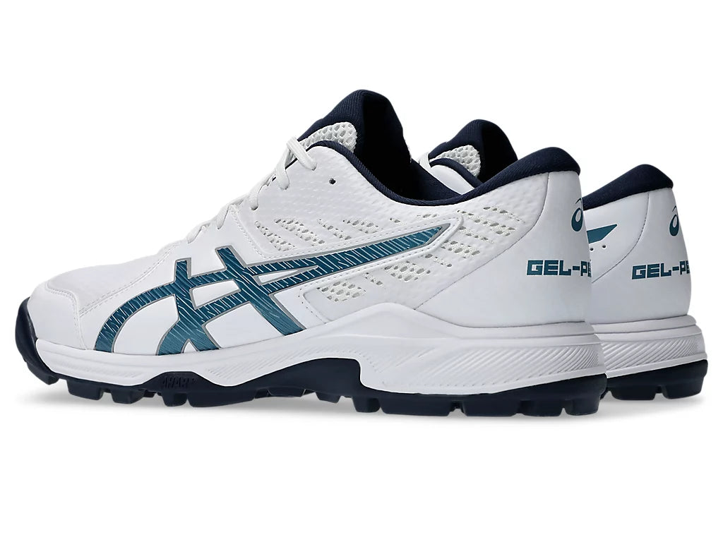Asics Gel Peake 2 - White/Atlantis Blue Cricket Shoes