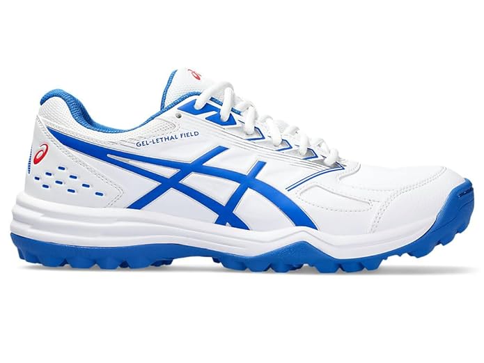 Asics Gel Lethal Field White/Tuna Blue Cricket Rubber Spike Shoes-1-Top_Cricket_Store