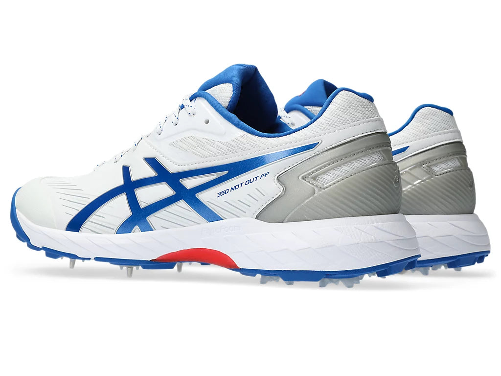 Asics 350 Not Out White/Tuna Blue_ Cricket Metal Spike Shoe_3-Top_Cricket_Store