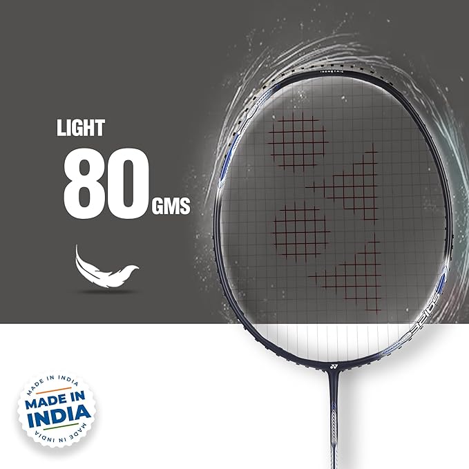 Yonex Astrox Attack 9 Black Badminton Racket Prestrung - Made in India (Black) by Yonex - close-up detail - TopCricketStore