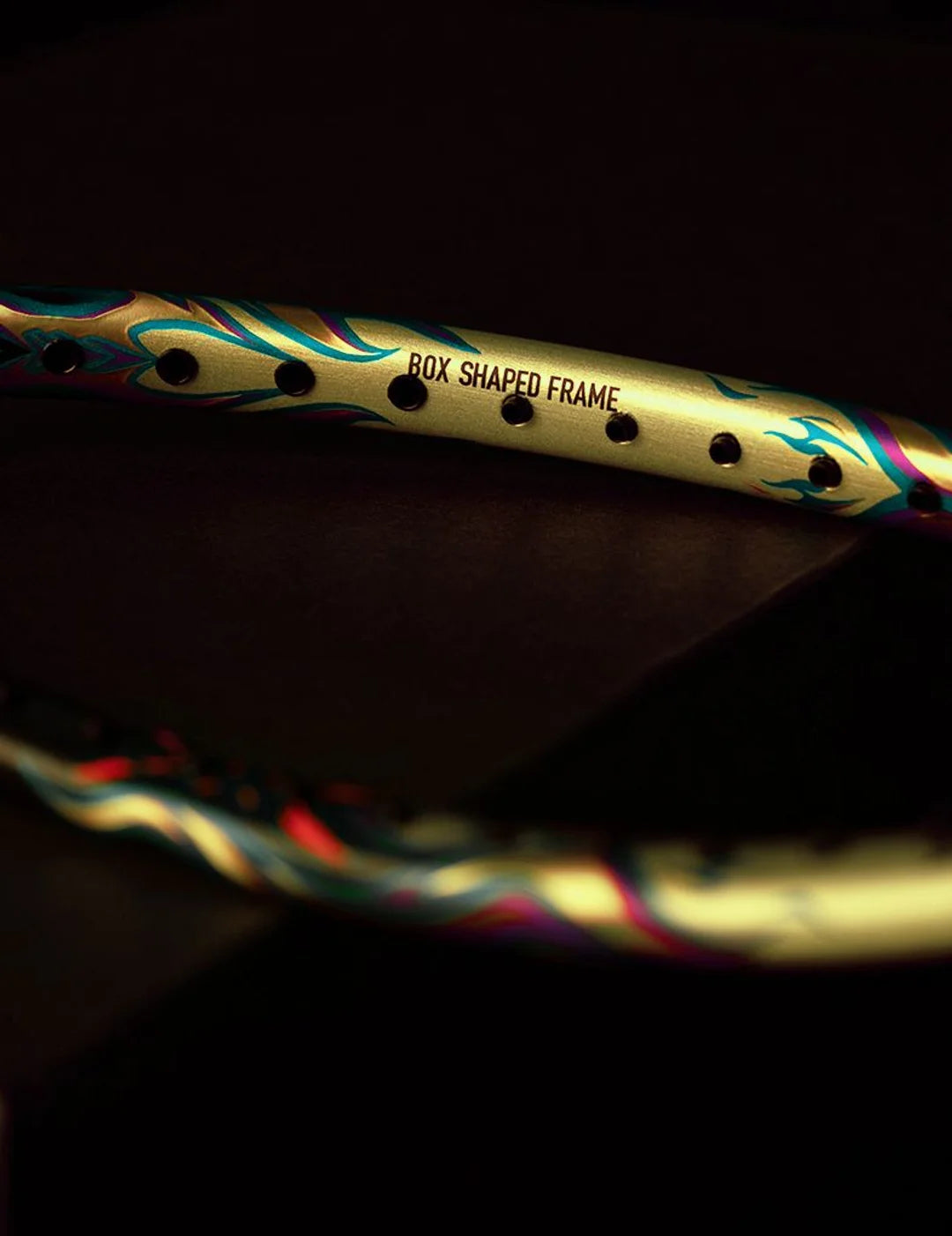 Unstrung grommet pattern of Li-Ning Axforce 100 Qilin racket head