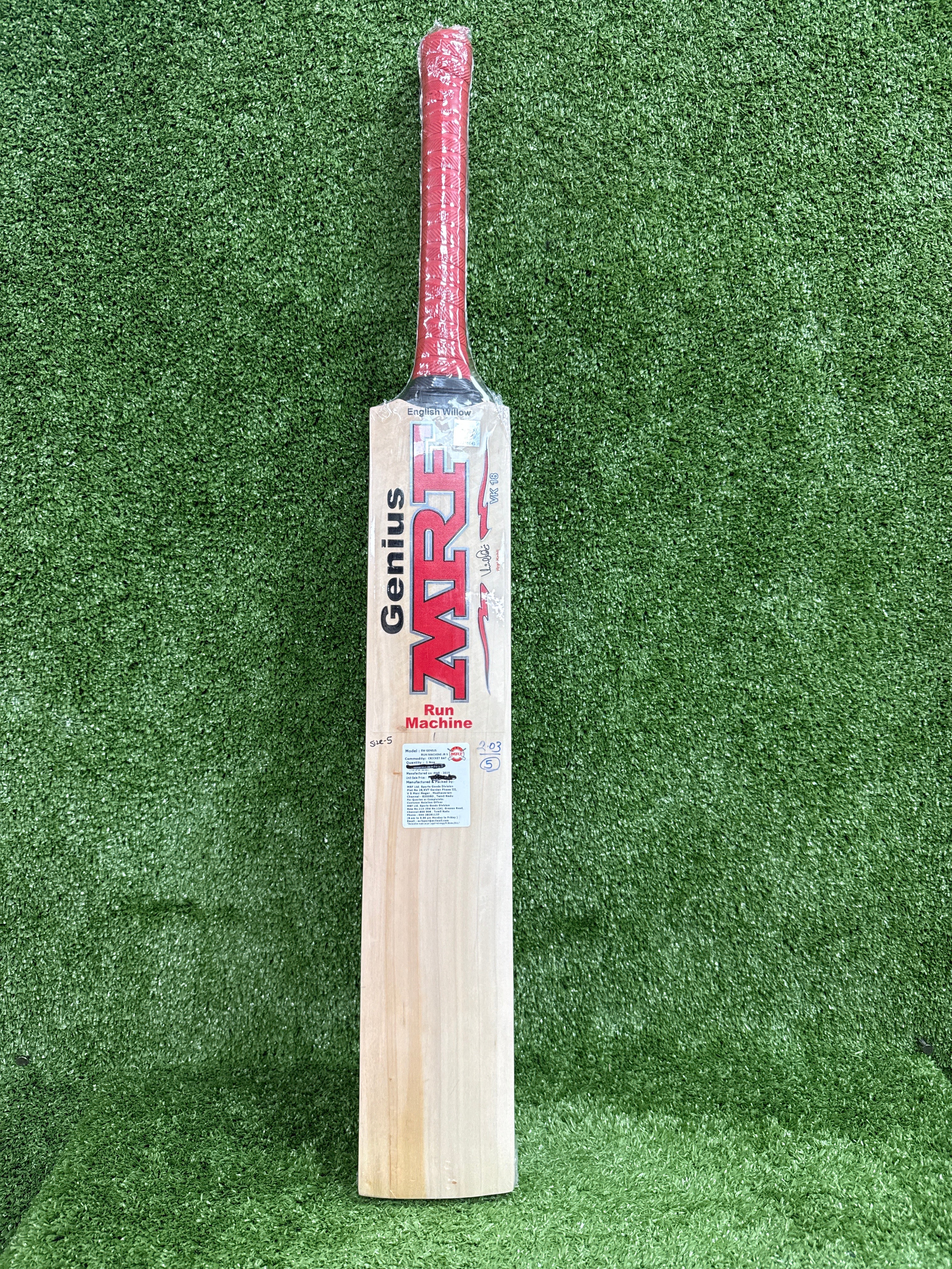 MRF Genius Run Machine Junior / Youth English Willow Cricket Bat