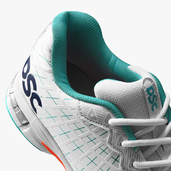 DSC Biffer 22 (White, Teal, Orange) Adult Cricket Shoes