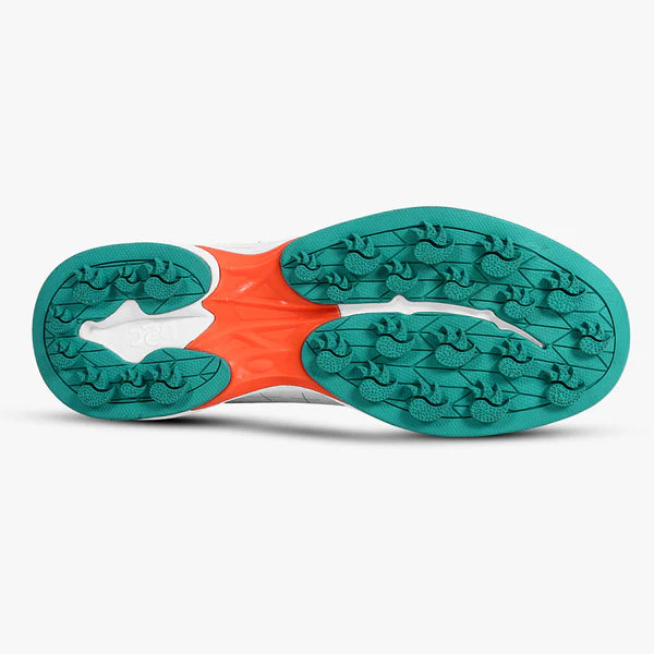 DSC Biffer 22 (White, Teal, Orange) Adult Cricket Shoes