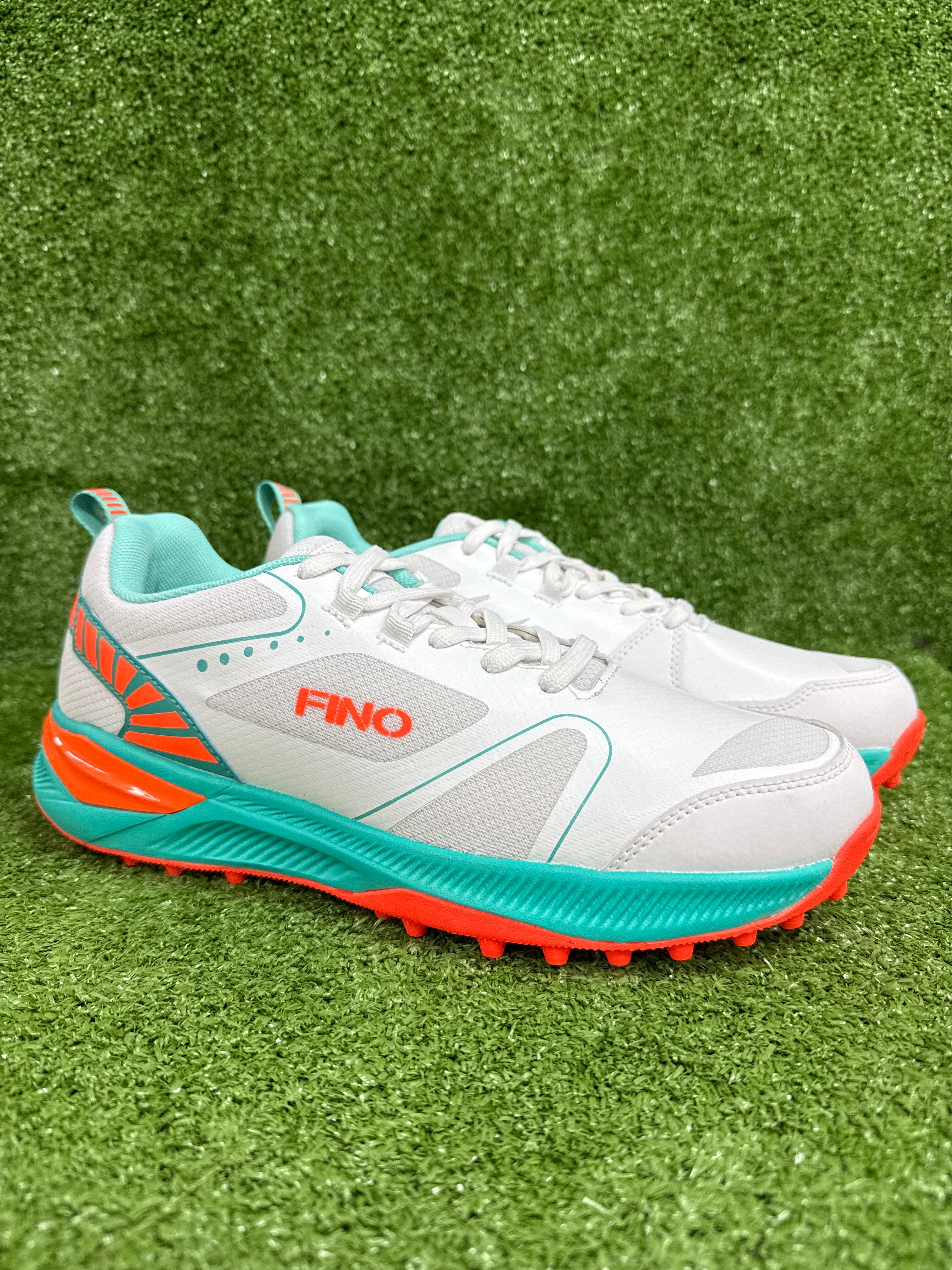 FINO C-14 Cricket Shoes White and Teal