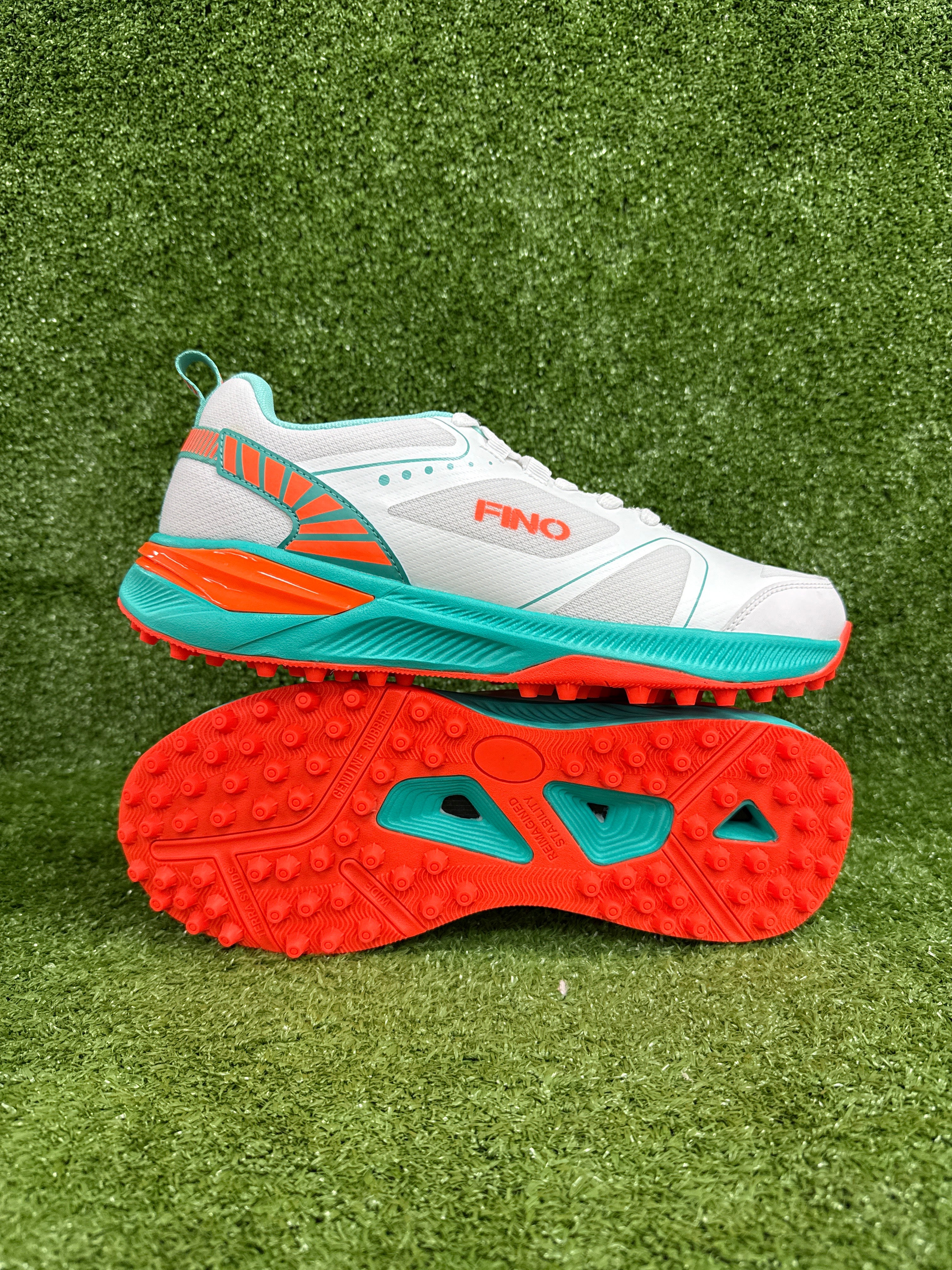 FINO C-14 Cricket Shoes White and Teal