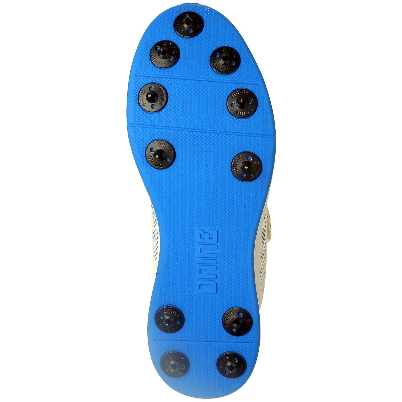 DNINE Polyurethane (PU) Force Blue/White Cricket Metal Spike Shoes-3-Top_Cricket_Store