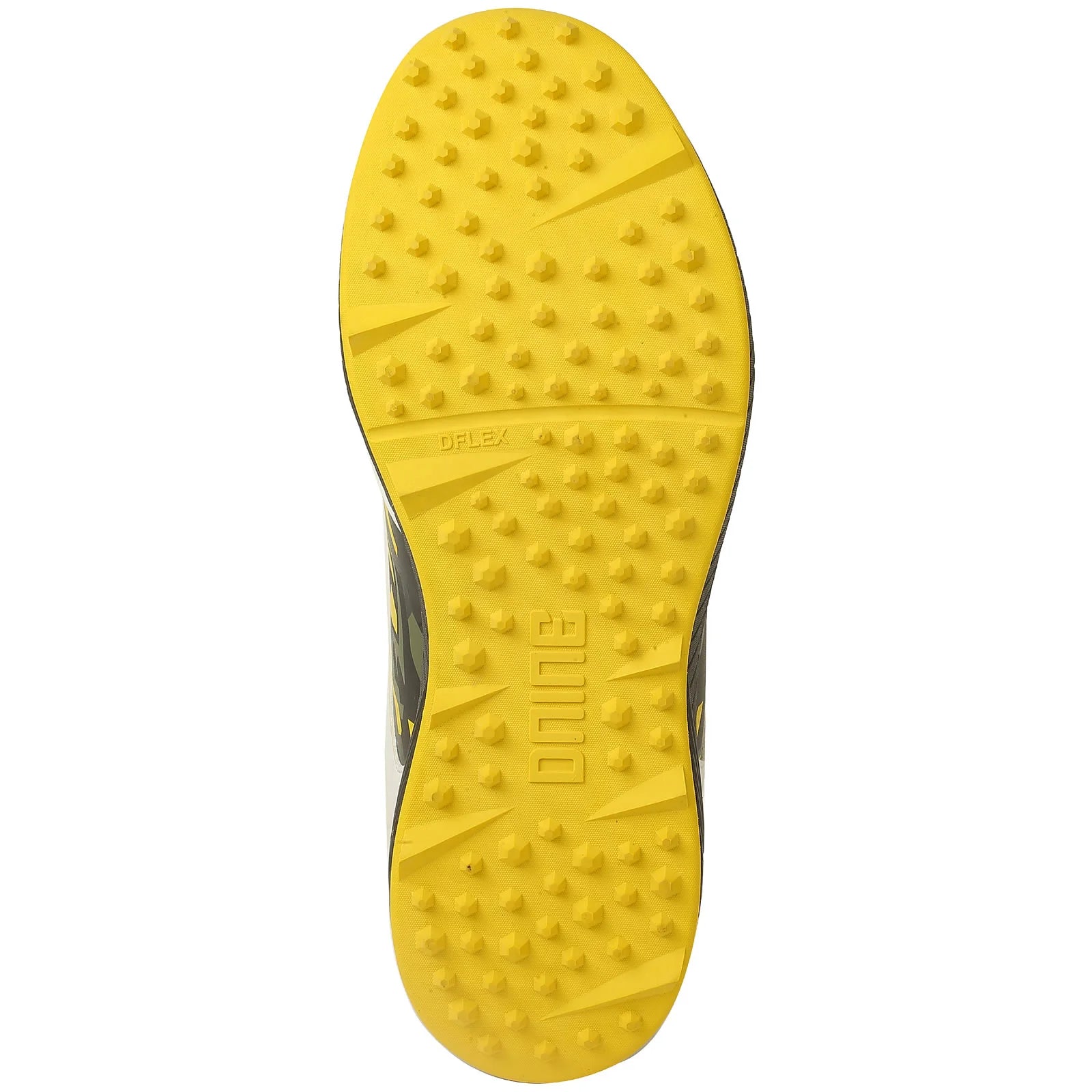 DNINE Polyurethane (PU) Prince-1 Yellow/Black Cricket Rubber Spike Shoes-3-Top_Cricket_Store