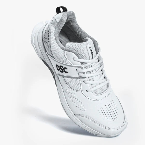DSC Jaffa Neo (White and Silver) Junior / Youth Cricket Shoes
