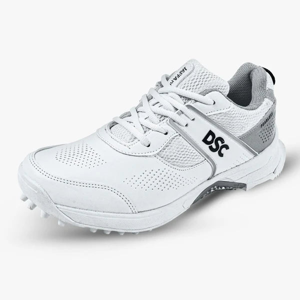 DSC Jaffa Neo (White and Silver) Junior / Youth Cricket Shoes