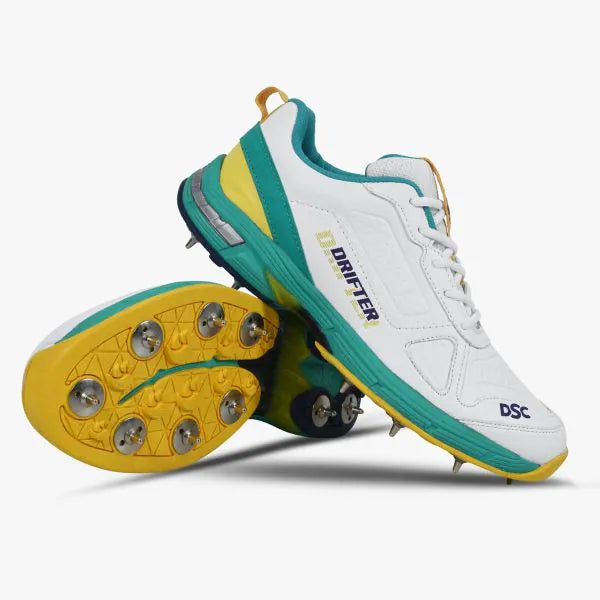 DSC Drifter Sea Green / Yellow Junior Metal Spikes Cricket Shoes by DSC - TopCricketStore