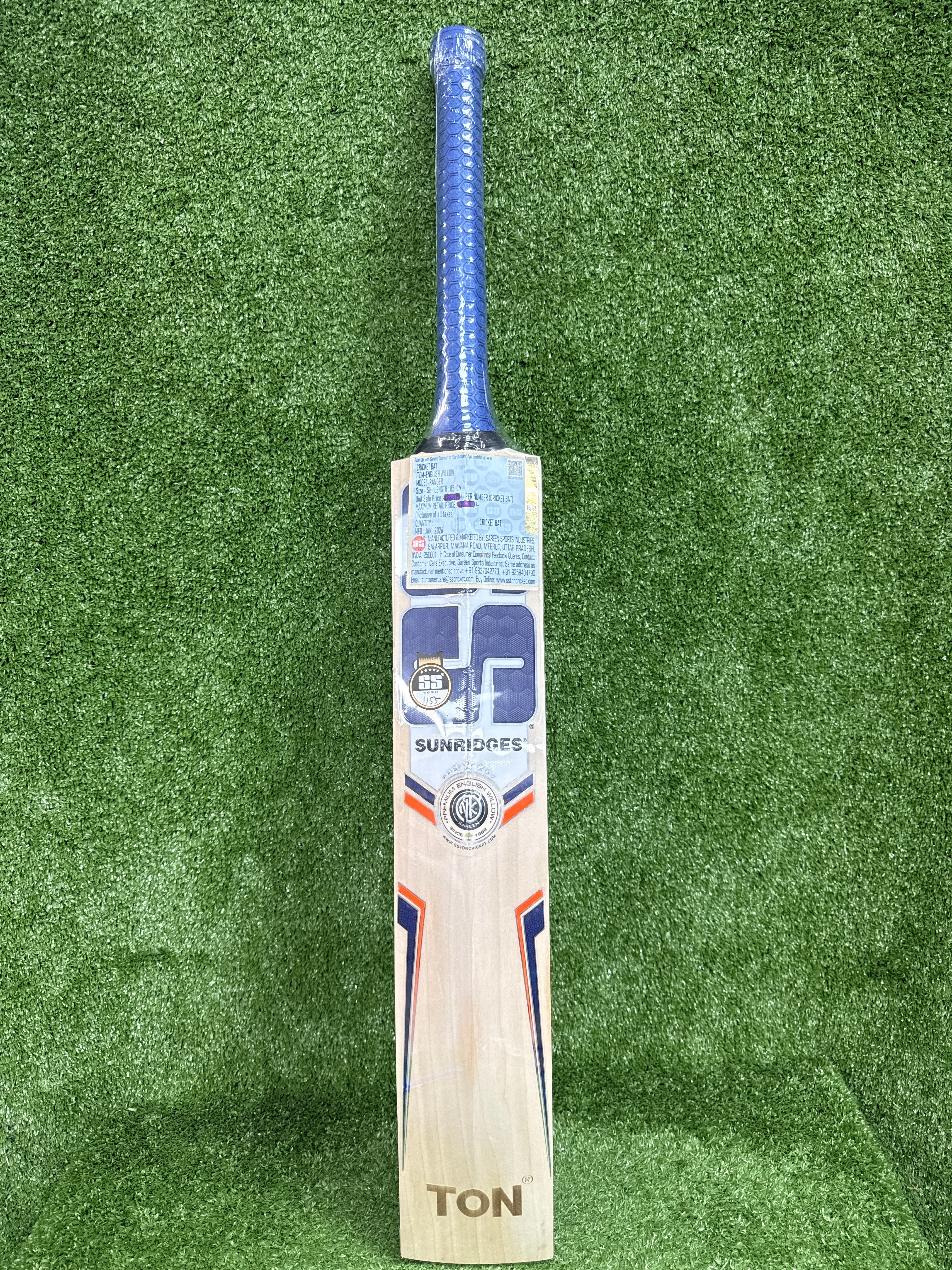 SS Ranger English Willow Cricket Bat by SS - close-up detail - TopCricketStore
